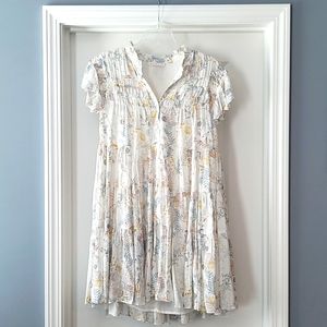 Karlie Vintage Floral Dress - Medium, off-white